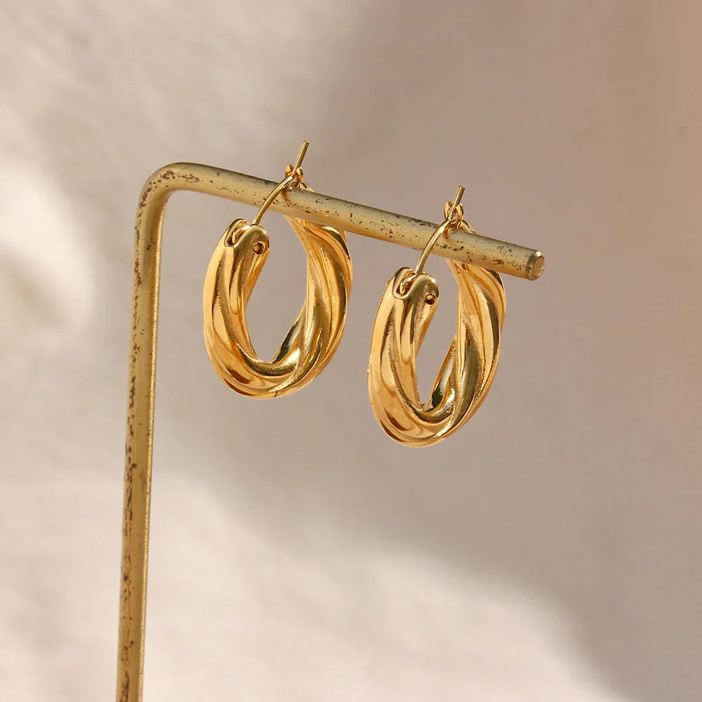 [Raffine]Denisse Twisted Hoop Earrings