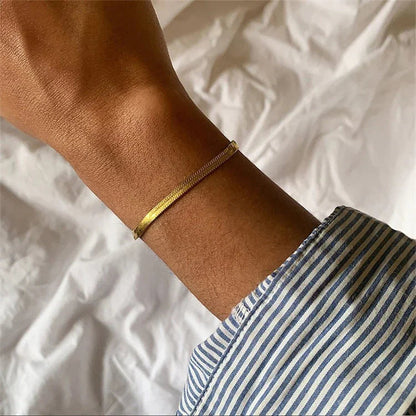 [Raffine]Vida Gold Herringbone Bracelet