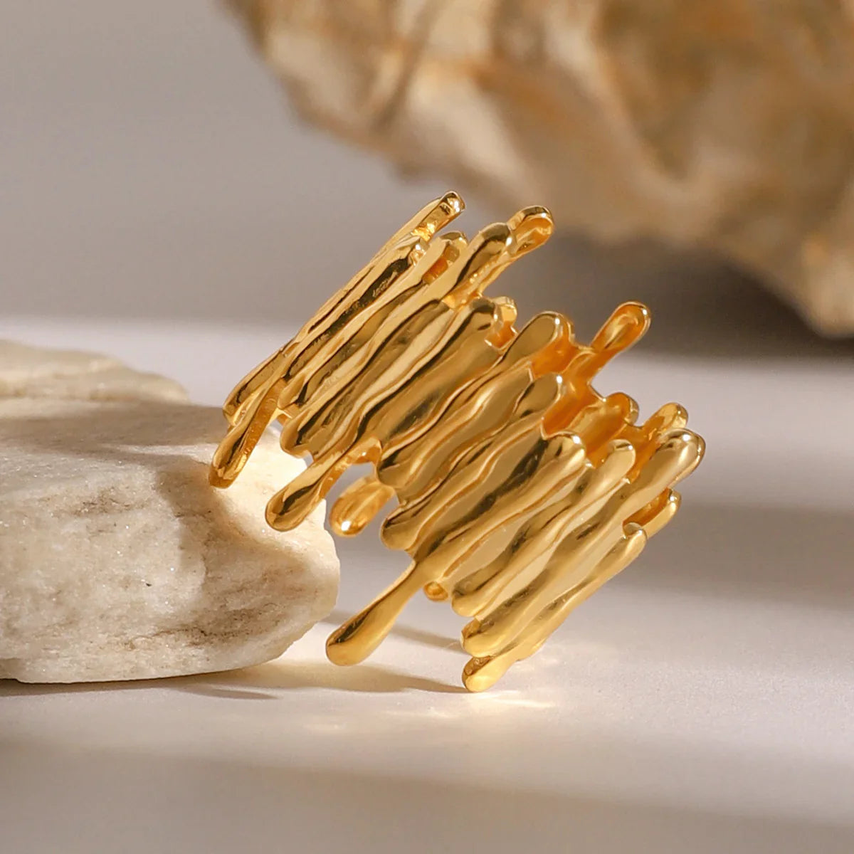 [Raffine]Zoella Abstract Gold Ring