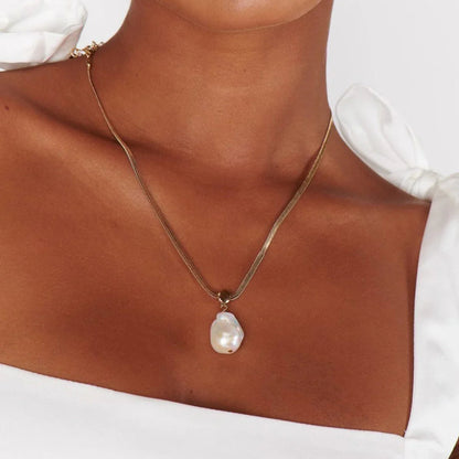 [Raffine]Glorietta Herringbone Pearl Necklace