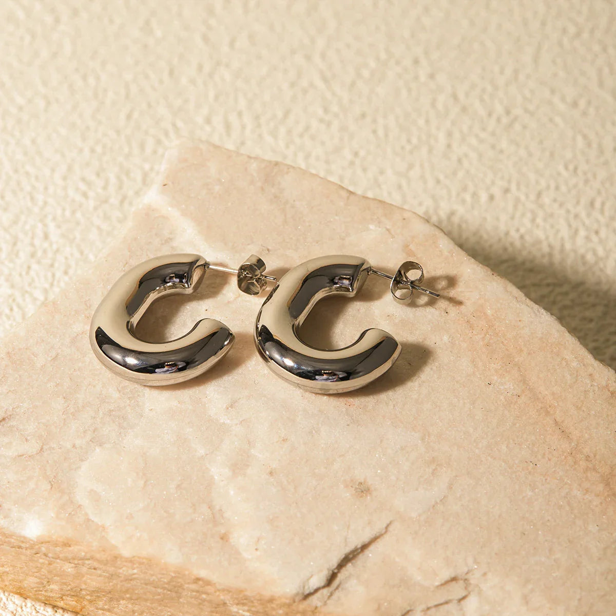 [Raffine]Alera Silver Hoops