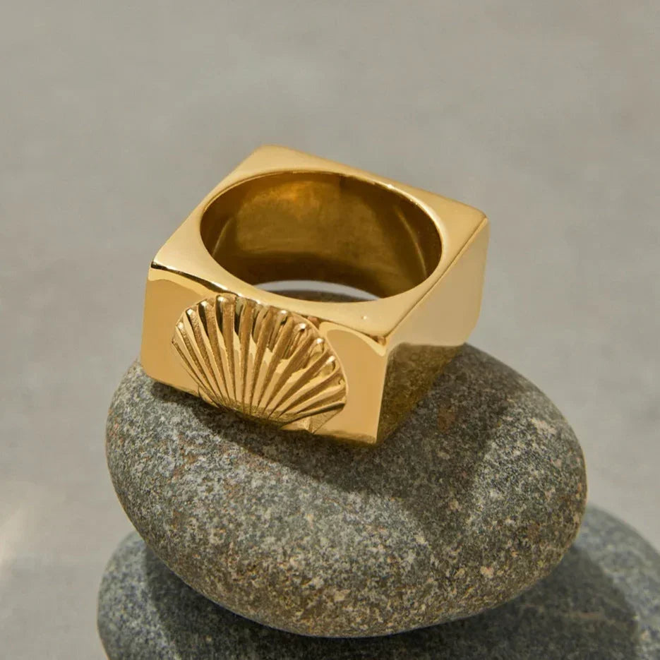 [Raffine]Carlotta Geometric Shell Ring