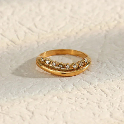 [Raffine]Adeline Diamond Simulant Gold Ring