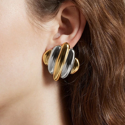 [Raffine]Maxine Rippled Gold Earrings