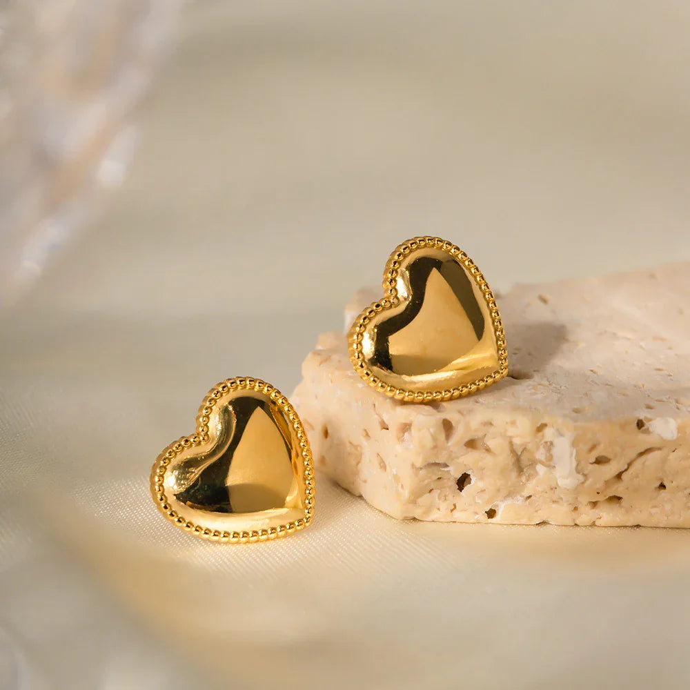 [Raffine]Ruth Heart Gold Earrings