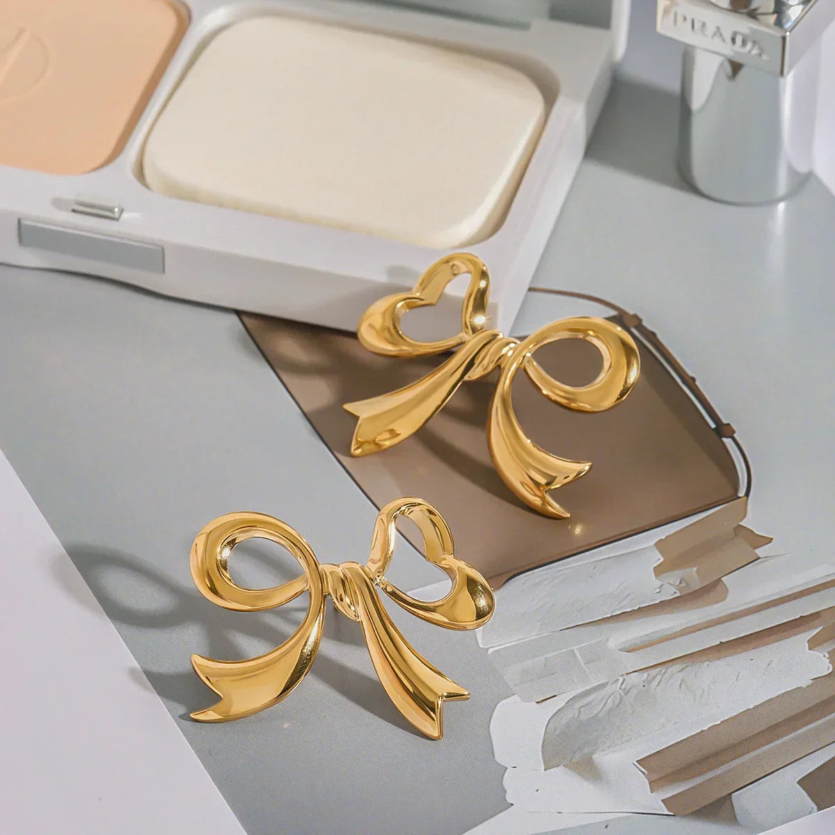 [Raffine]Carissa Gold Bowtie Earrings