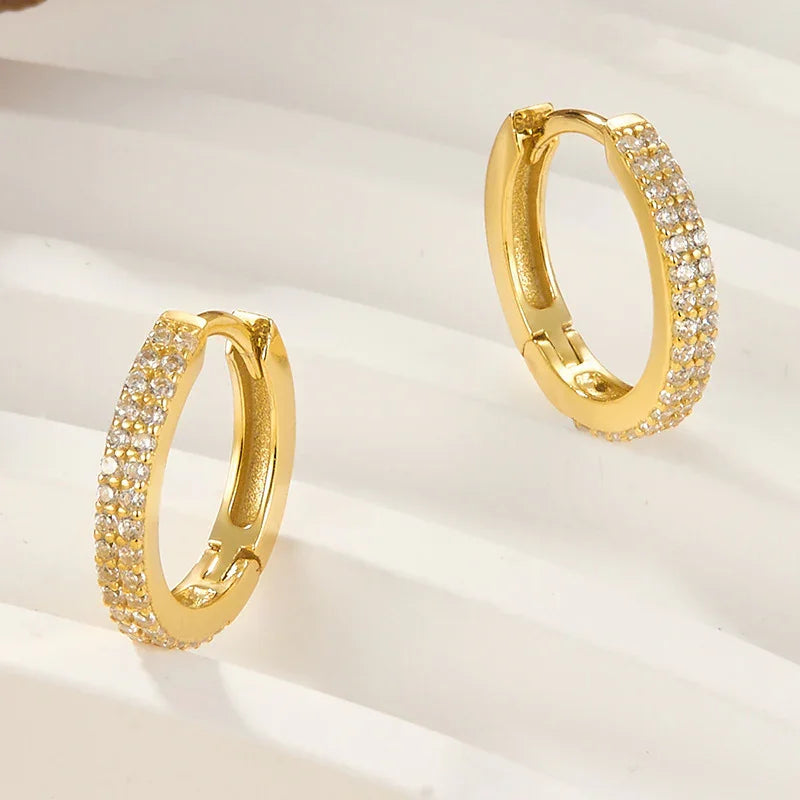 [Raffine]Cathy Paved Hoop Earrings