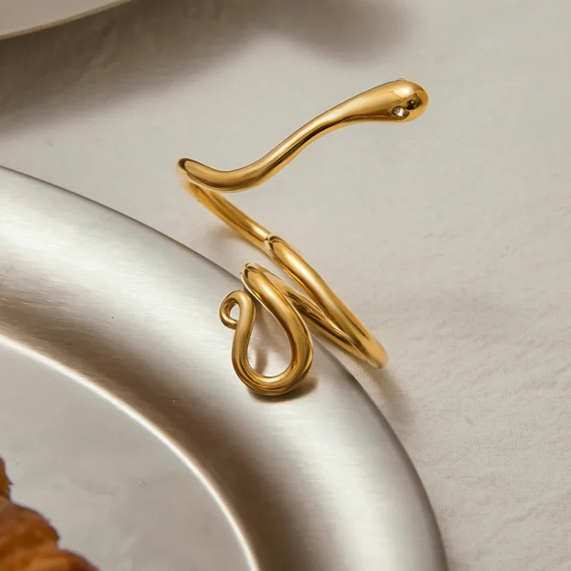 [Raffine]Gemmie Golden Snake Ring
