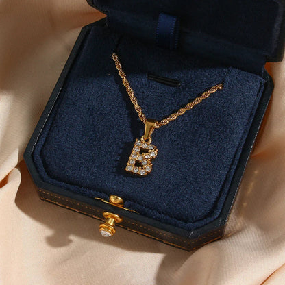 [Raffine]Maeve Letter Initial Diamond Necklace