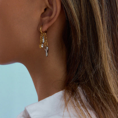 [Raffine]Sarah Heart & Lock Gold Earrings