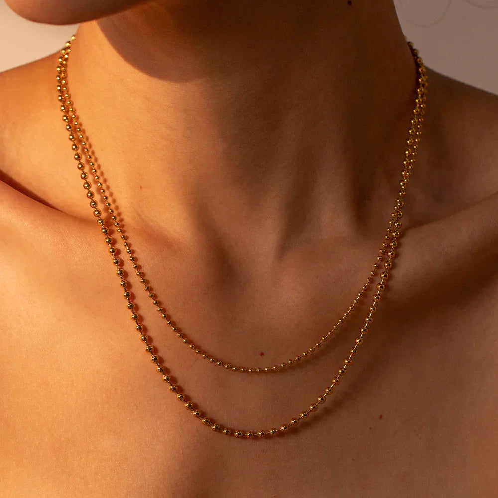 [Raffine]Layered Ball Chain Necklace