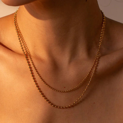 [Raffine]Layered Ball Chain Necklace
