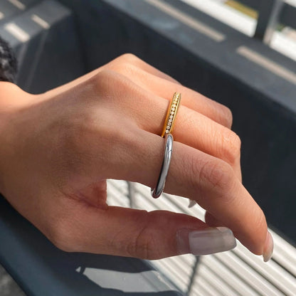[Raffine]Claire Two Tone Ring Stack