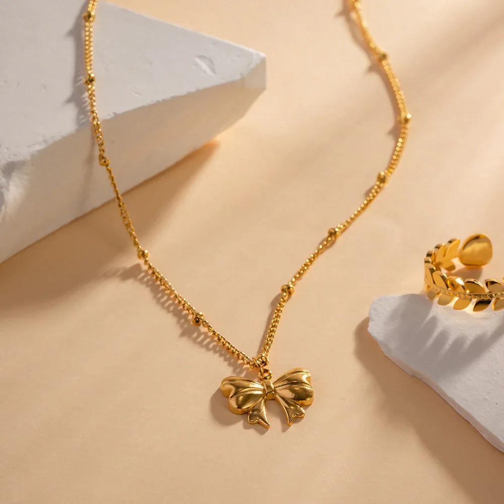 [Raffine]June Bow Necklace