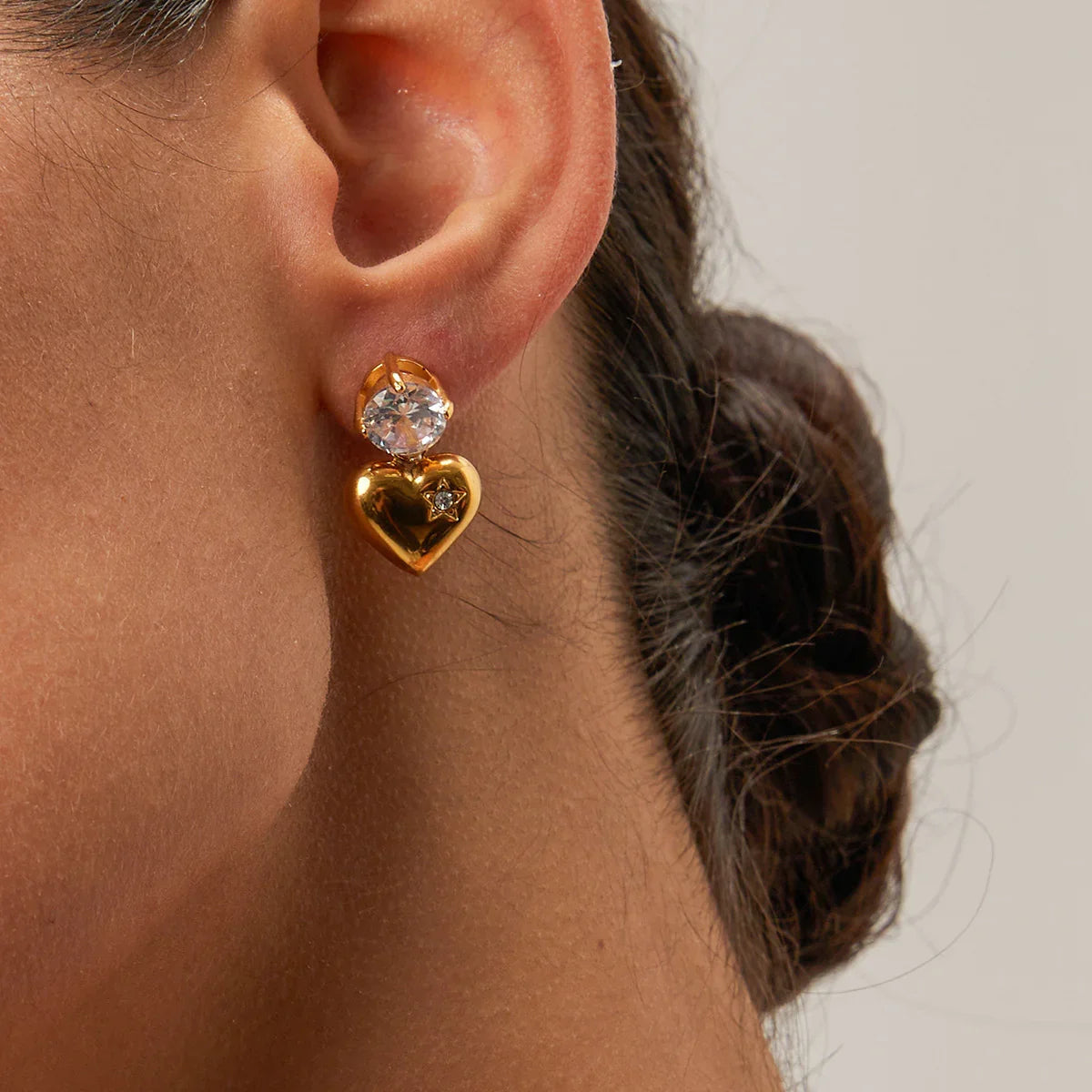[Raffine]Emmeline Heart Gold Earrings