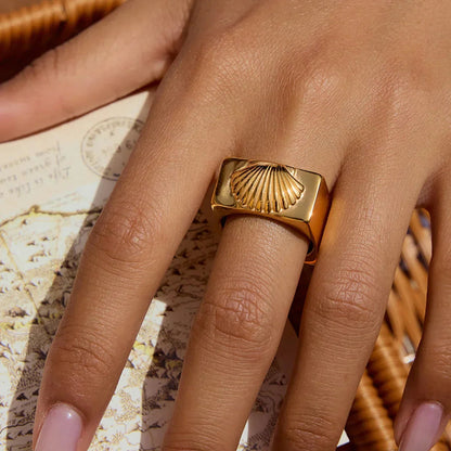 [Raffine]Carlotta Geometric Shell Ring