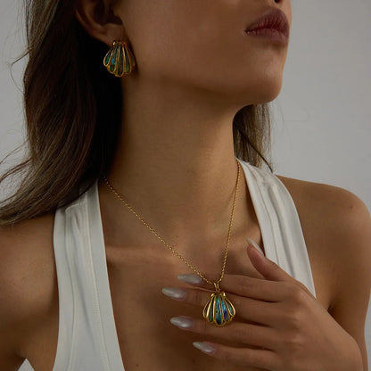 [Raffine]Nixie Gold Seashell Earrings