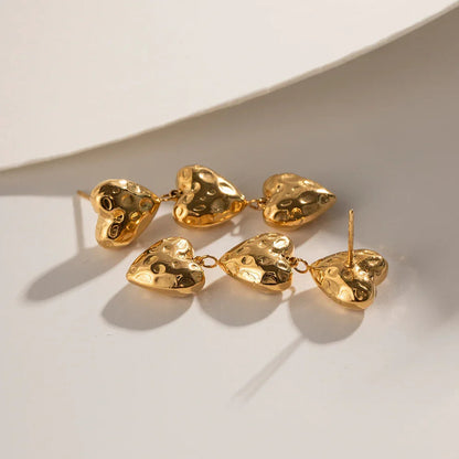 [Raffine]Heather Heart Gold Earrings
