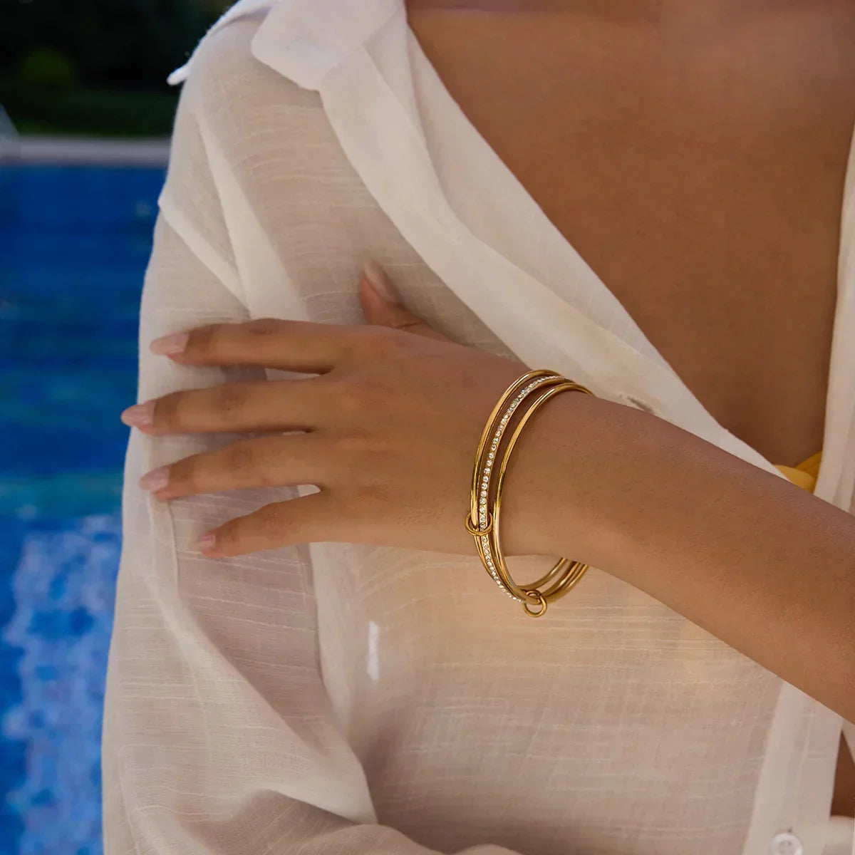 [Raffine]Quinley Stacked Diamond Bracelet
