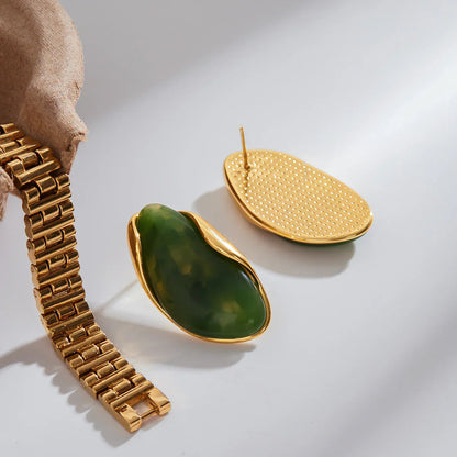 [Raffine]Amelise Polished Gemstone Earrings
