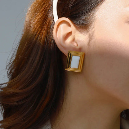 [Raffine]Sybil Gold Enamel Earrings