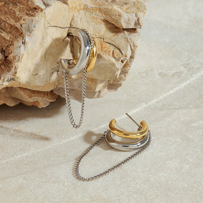 [Raffine]Galilea Link Chain Hoops