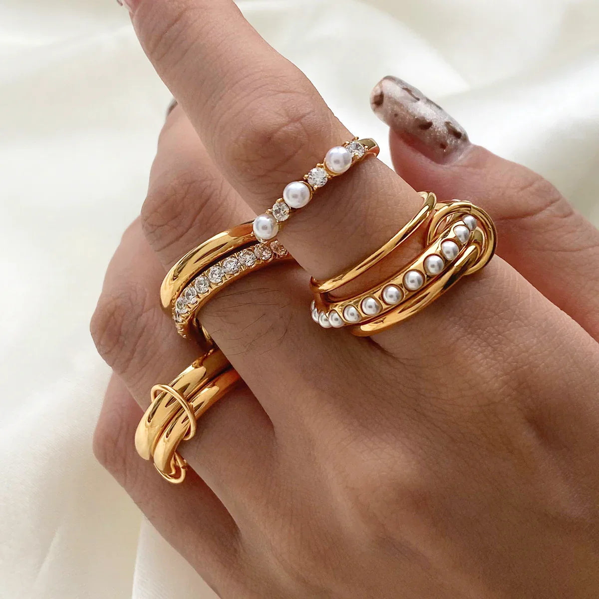 [Raffine]Dune Stacked Gold Ring
