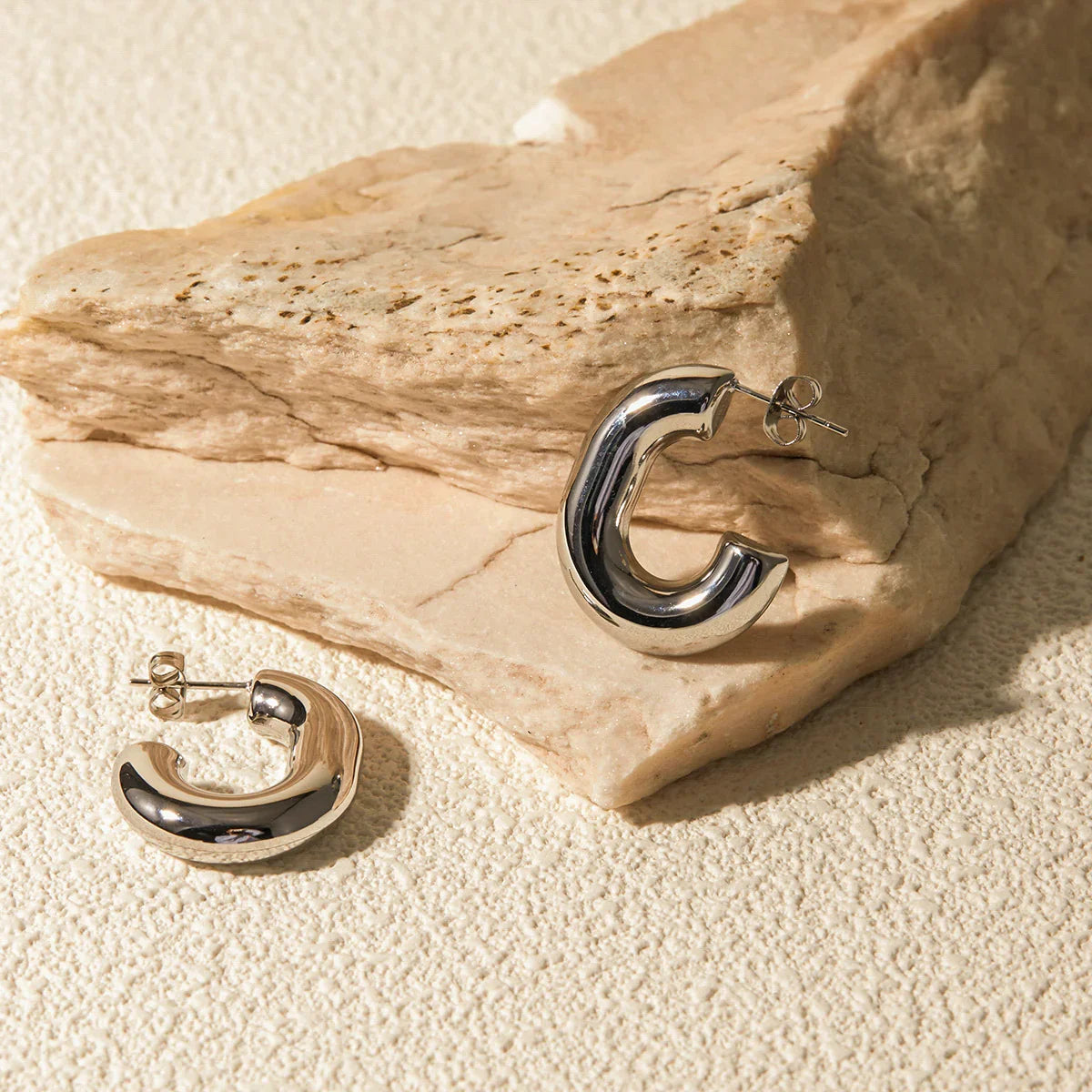 [Raffine]Alera Silver Hoops