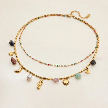 [Raffine]Cambria Coastal Charm Layered Necklace