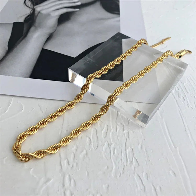 [Raffine]Bianca Rope Chain Gold Necklace