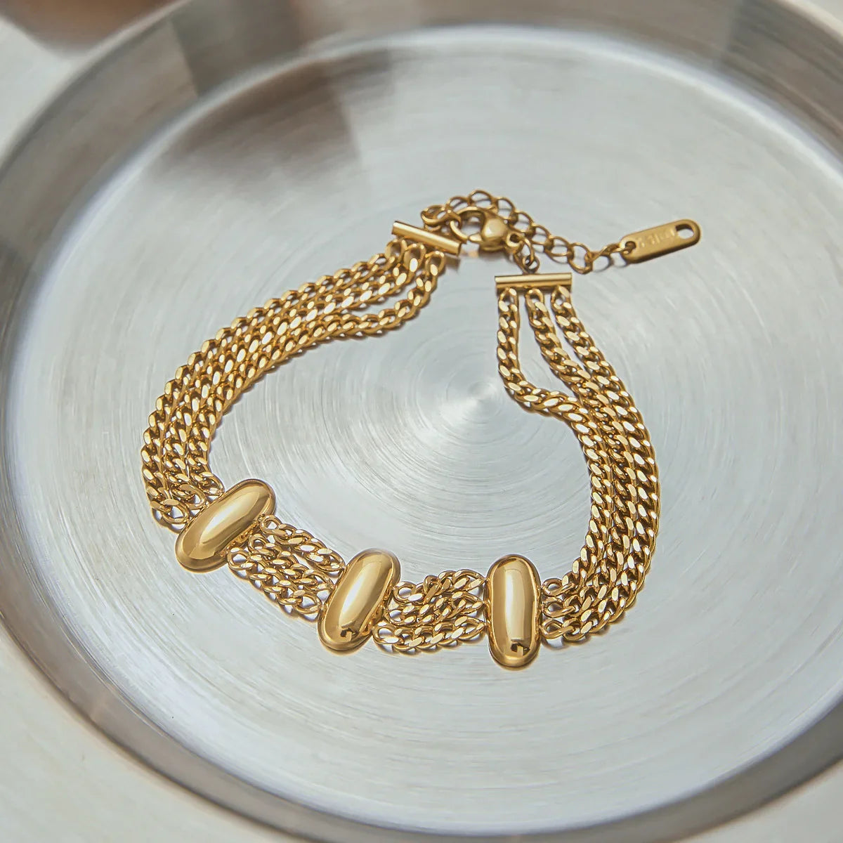 [Raffine]Kathleen Layered Chain Gold Bracelet