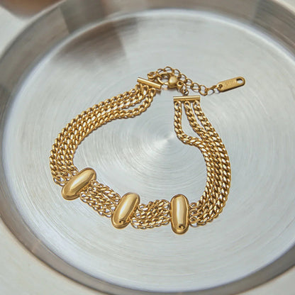 [Raffine]Kathleen Layered Chain Gold Bracelet