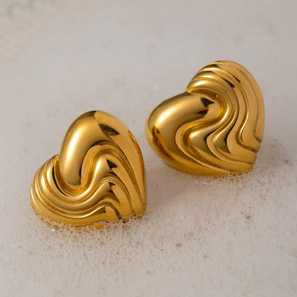 [Raffine]Milena Heart Gold Earrings