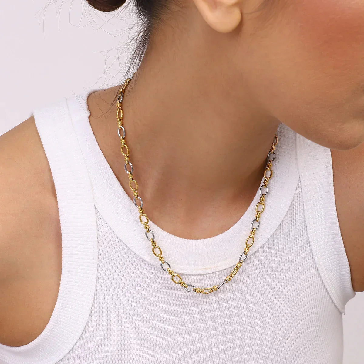 [Raffine]Addison Two Tone Gold Necklace