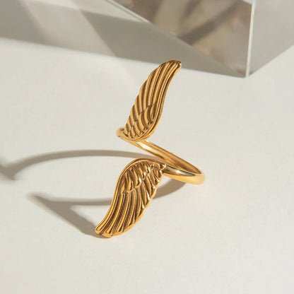 [Raffine]Sparrow Gold Wing Ring