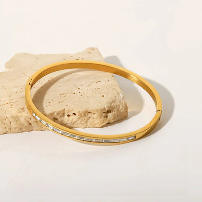 [Raffine]Grace Gold Diamond Bangle