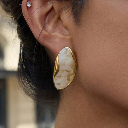 [Raffine]Amelise Polished Gemstone Earrings