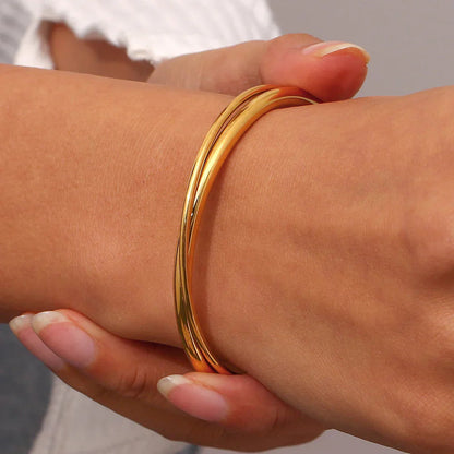 [Raffine]Rianne Layered Gold Bangle