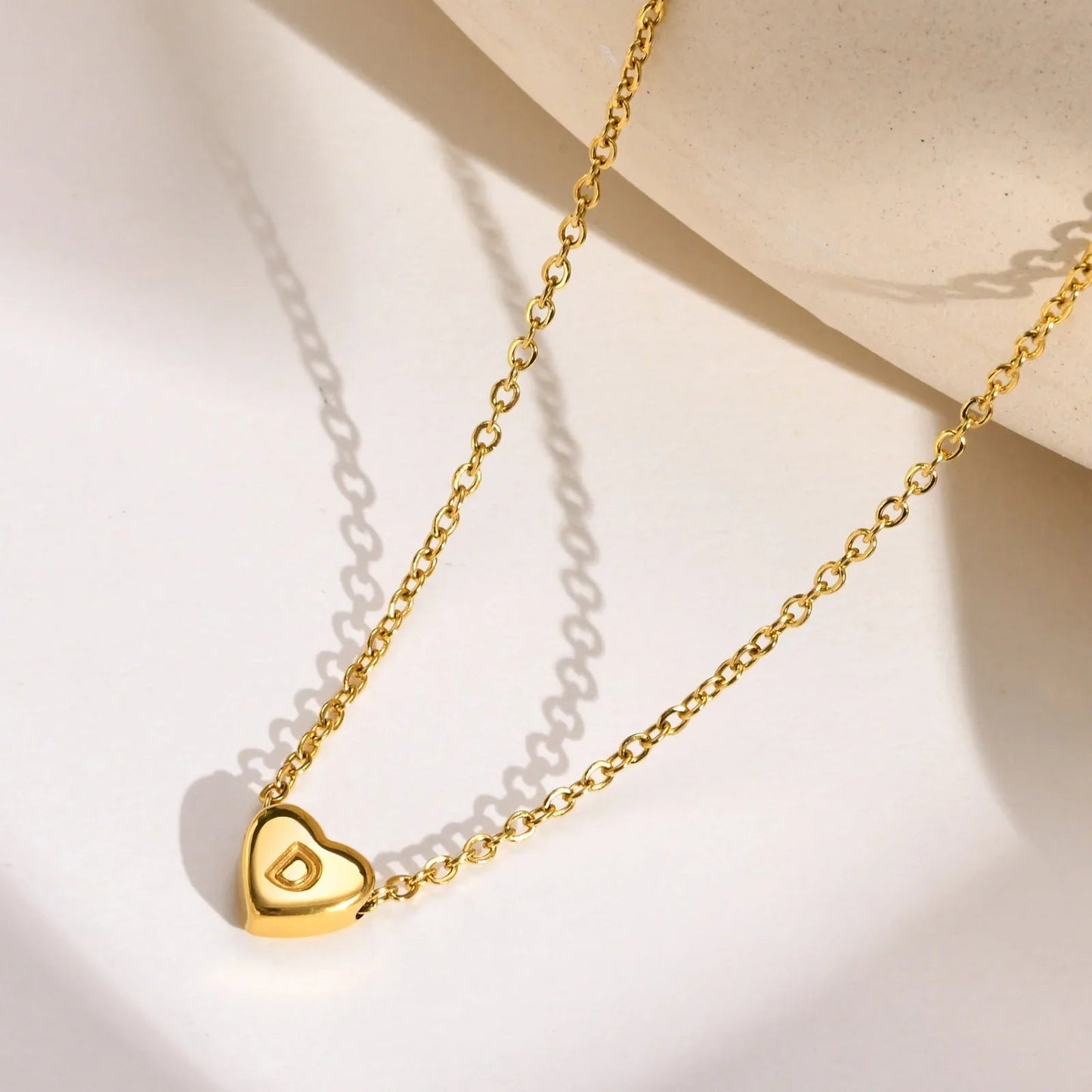 [Raffine]Heart Initial Gold Necklace