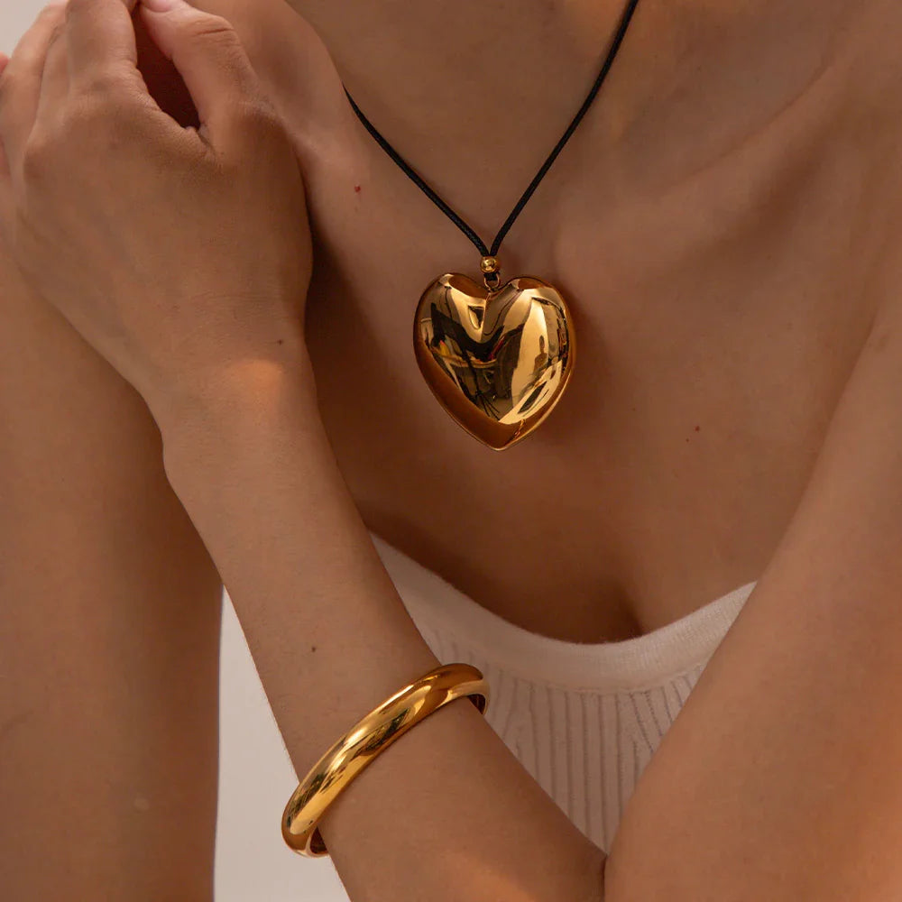 [Raffine]Ophelia Gold Heart Necklace