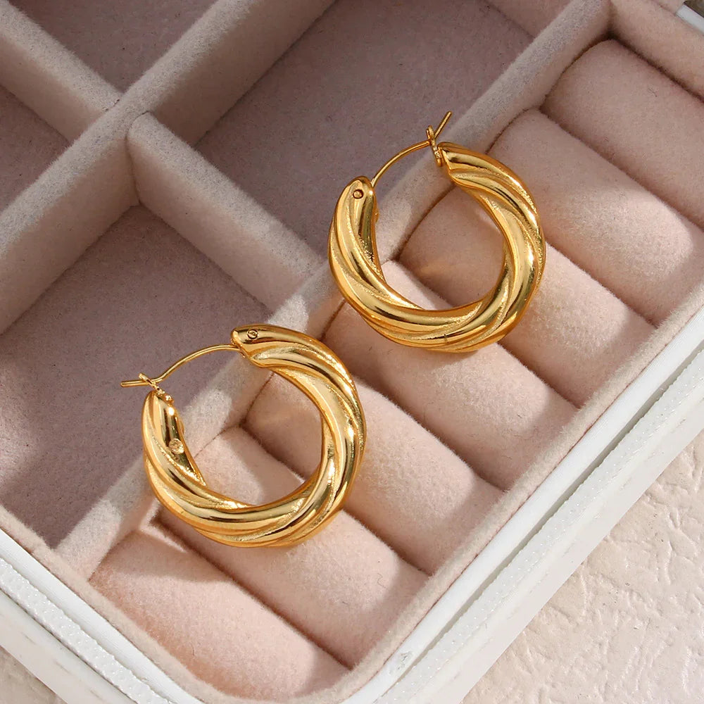 [Raffine]Denisse Twisted Hoop Earrings