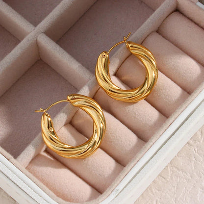 [Raffine]Denisse Twisted Hoop Earrings