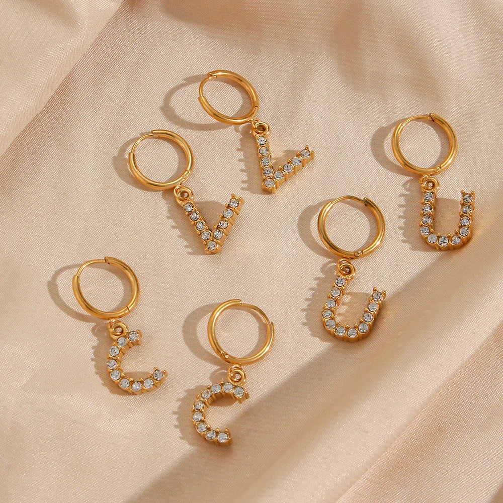 [Raffine]Wilhemina Initial Letter Earrings