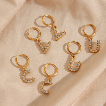 [Raffine]Wilhemina Initial Letter Earrings