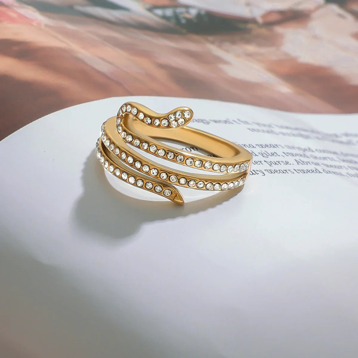 [Raffine]Serpentina Layered Diamond Ring