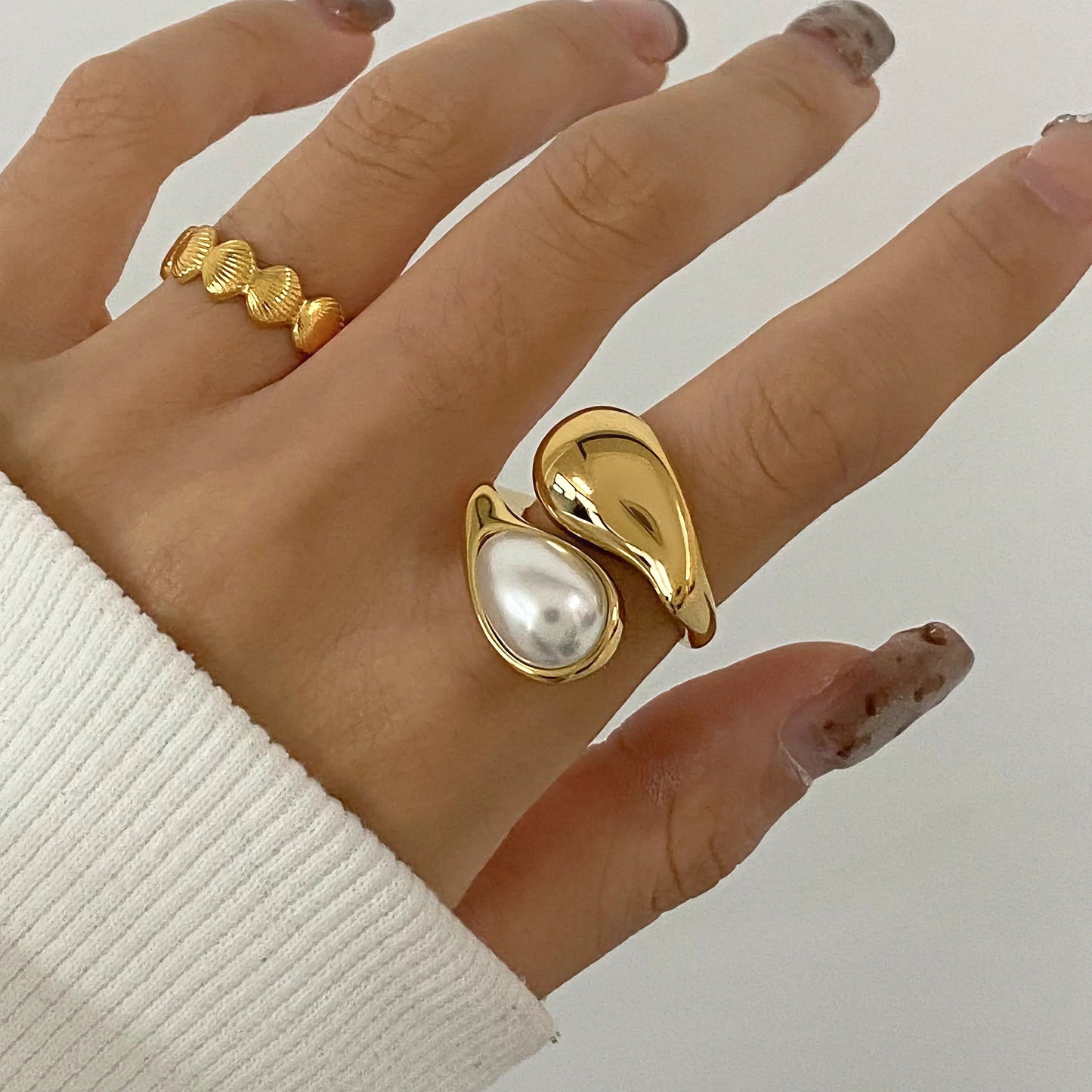 [Raffine]Mara Amber Pearl Ring