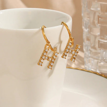 [Raffine]Wilhemina Initial Letter Earrings