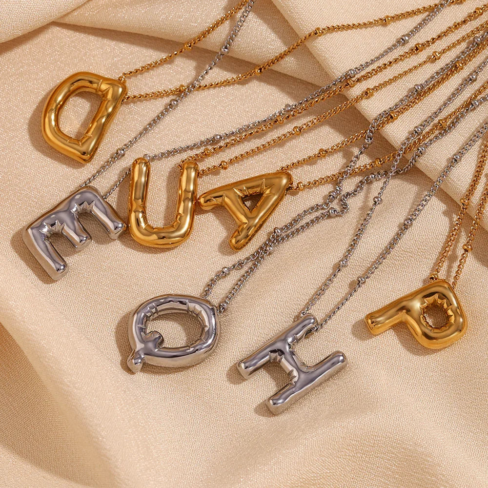[Raffine]Balloon Gold Initial Necklace