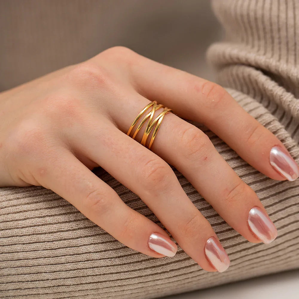 [Raffine]River Gold Ring