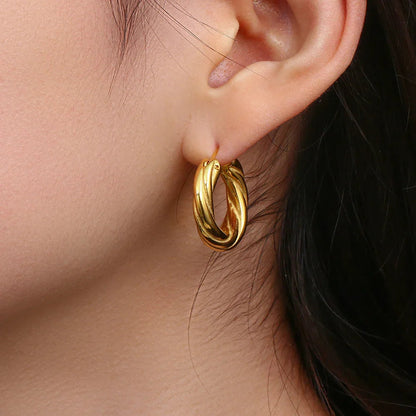 [Raffine]Denisse Twisted Hoop Earrings